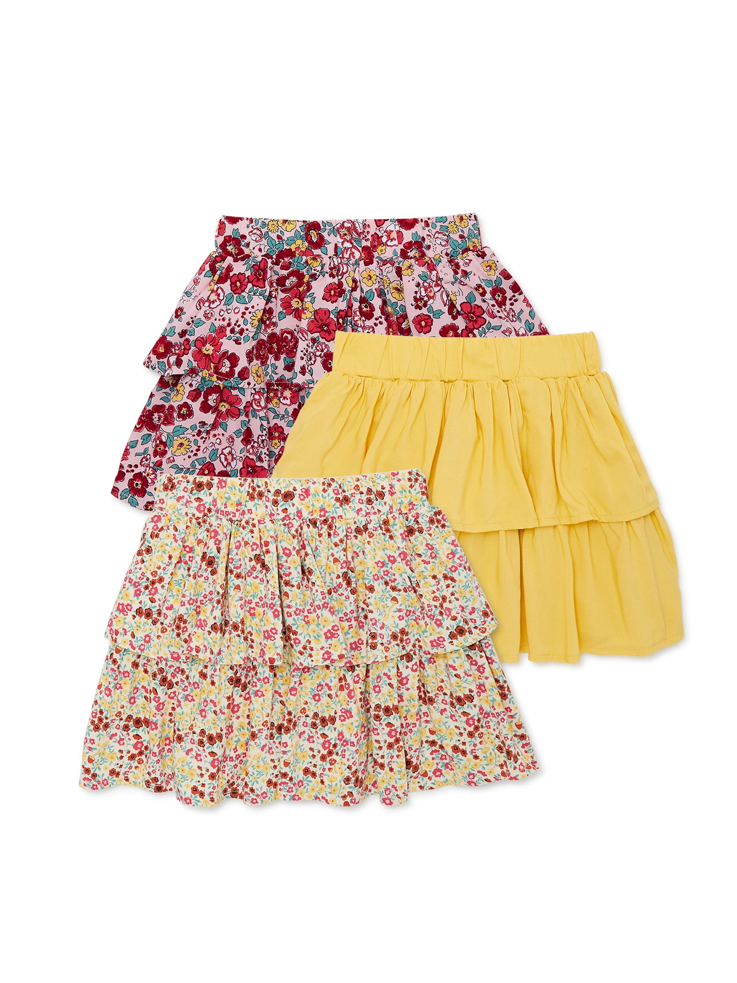 Garanimals Baby and Toddler Girl Tiered Skirt, 3-Pack, Sizes 12M-5T