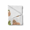 thumbnail image 2 of Sloth Soft Flannel Fleece Throw Blanket, Animal Cartoon Character Different Situations Emotions Funny Scared Cool, Cozy Plush for Indoor and Outdoor Use, 60" x 80", Pale Brown Green, by Ambesonne, 2 of 6