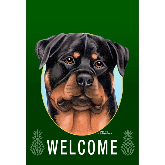 Rottweiler - Best of Breed Welcome Pineapples House Flags