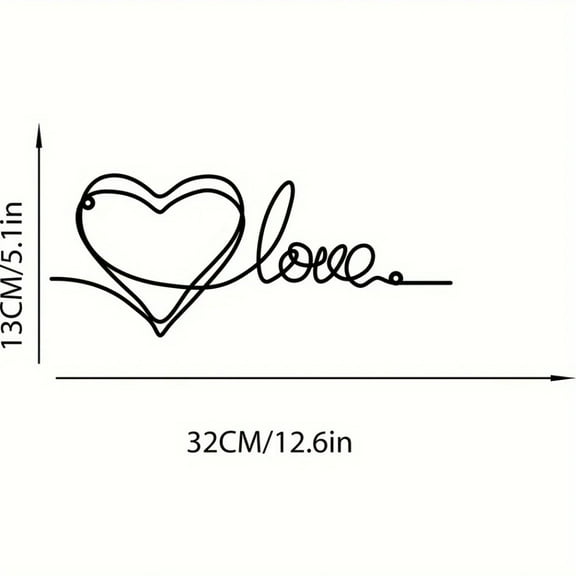 Stylish Metal Heart Love Wall Ornament Boasting Minimalist Line Art - A Glamorous Hanging Decoration, Contemporary Wall Art for Home, Wall Sculptures.