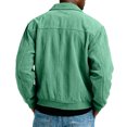 thumbnail image 3 of Men's Minimalist Solid-Colored Casual Long-Sleeve Button Jacket, Army Green, L, 3 of 5
