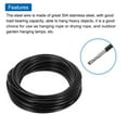 thumbnail image 3 of Uxcell 66FT Stainless Steel Cable Railing Kit, 1/8" Vinyl Coated 7x7 Strand Wire Rope with Loop Sleeves and Thimbles Black, 3 of 7