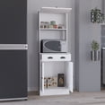thumbnail image 6 of Cterwk 66.3" H Kitchen Pantry Cabinet with Drawer and Microwave Stand, White, 6 of 7