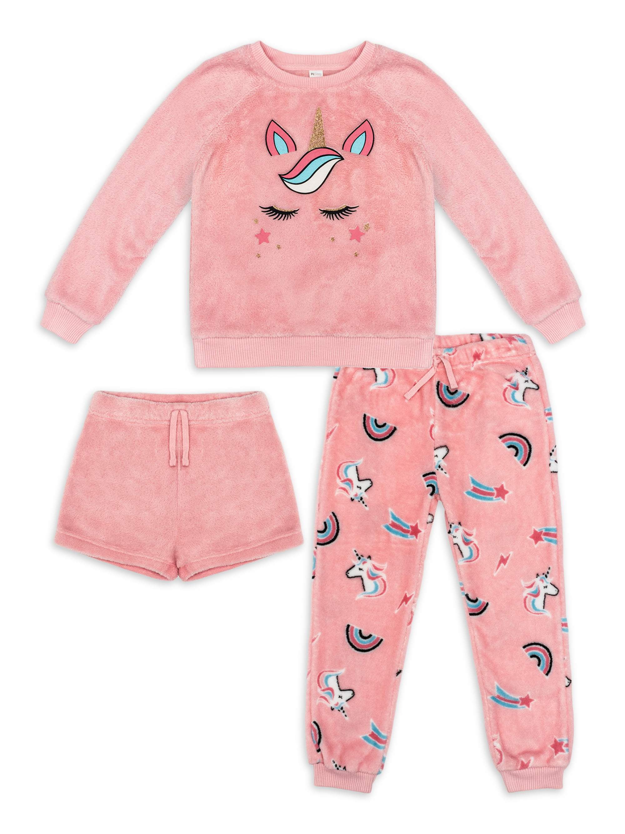 Petit Lem Petit Lem Girls Long Sleeve Top, Short And Pant 3Piece