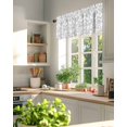 thumbnail image 6 of Gray Pastoral Flower Window Valance Curtain Farmhouse Floral Rod Pocket Short Curtain for Living Room, Bedroom & Kitchen Window Decor 42x18in, 6 of 8