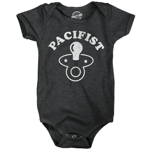 Pacifist Baby Bodysuit Funny Sarcastic Pacifier Graphic Novelty Jumper for Infants