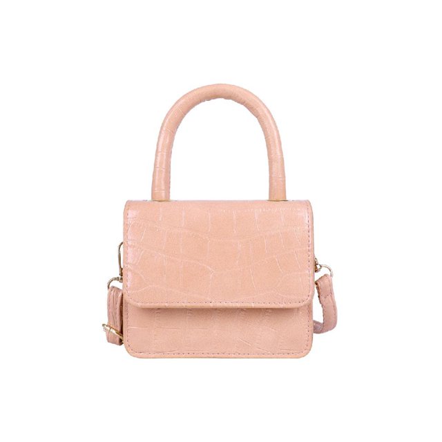 Mini Bolsos Hombro Cuero para Mujer Bolsos Bandolera Mensajero Con Solapa rosa Hugtrwg
