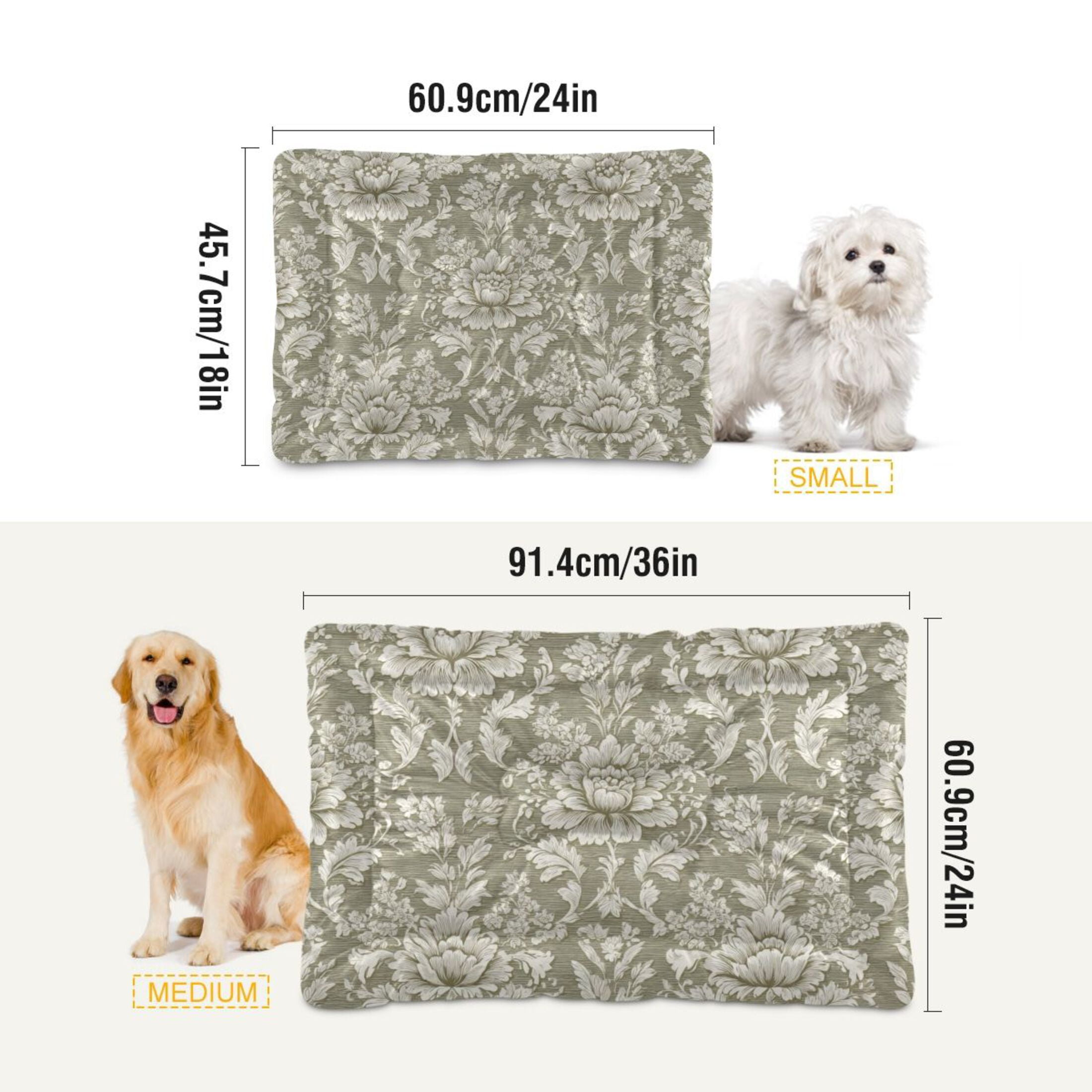 Cozy Mat Pet Bed Indoor Outdoor Warm Soft For Cat Dog Puppy(S/M) A Vintage-style Damask Pattern