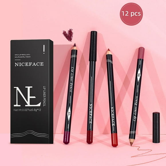Set de delineadores de labios HUOGUO Lápiz de labios de terciopelo mate nude de 12 colores