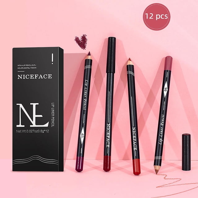Set de delineadores de labios HUOGUO Lápiz de labios de terciopelo mate nude de 12 colores