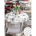 thumbnail image 5 of Outdoor Tablecloth with Umbrella Hole for Patio/Picnic/Party/Camping, Gray Poppy Flowers Waterproof Table Cloth Round Cover Washable, Spring Eucalyptus Leaves Rustic (Dia 60"), 5 of 8