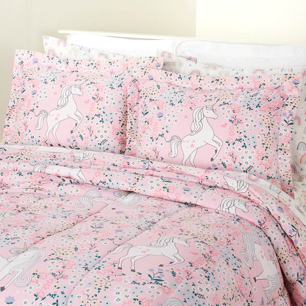 Comforter Set Cute Unicorn Bedding Full/Queen, 2 Pieces