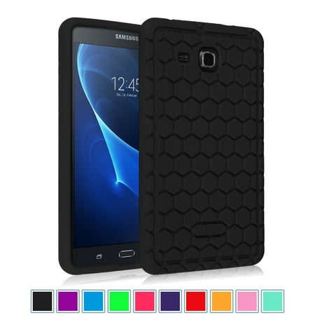 Samsung Galaxy Tab A 7.0" Tablet Silicone Case - Fintie Lightweight [Anti Slip] Shock Proof Cover Kids Friendly, Black