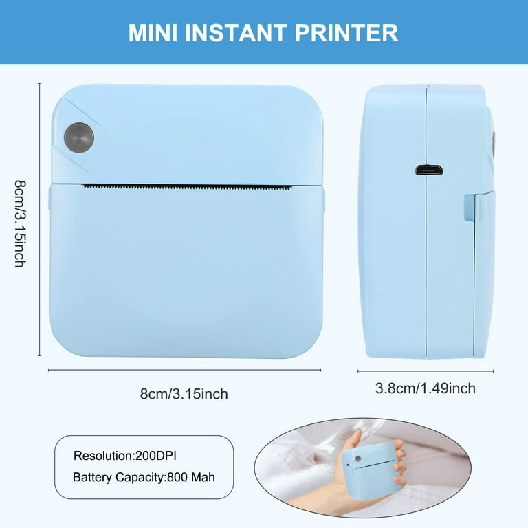 Mini Printer for Phone,Bluetooth Pocket Thermal Printer Inkless Portable  Sticker Printer Compatible with iOS and Android, Wireless Photo Printer for  Printing Label, Journal, Study Notes, Memo, Photos 