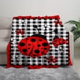 thumbnail image 6 of Soft & Warm Flannel Cozy Ladybug Print Throw Blanket - Versatile for Couch, Office Bed, Camping & Travel, 6 of 6