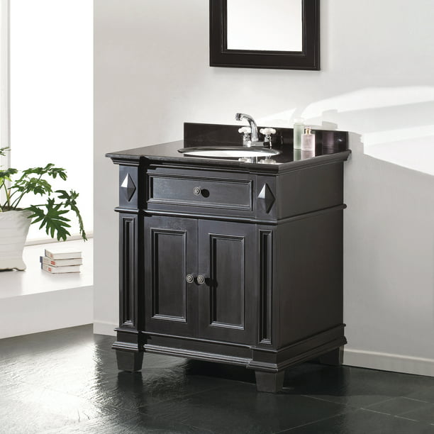 Ove Decors Es Antique Black Single Sink Bathroom Vanity Granite Top 20 38in X 29 81in 33 25in Com - 30 Inch Bathroom Vanity With Top Menards