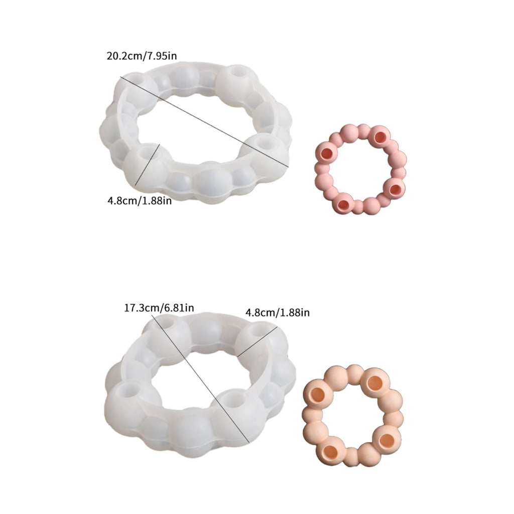Aurgiarme Multifuntional Round Candle Holder Moulds Plaster Crafting Silicone Mold Suitable for Wedding and Home Decorations