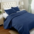 thumbnail image 4 of JEAREY Reversible Coverlet Bedding Set for All Season 3 Piece TWIN/TXL - Navy Blue, 4 of 5