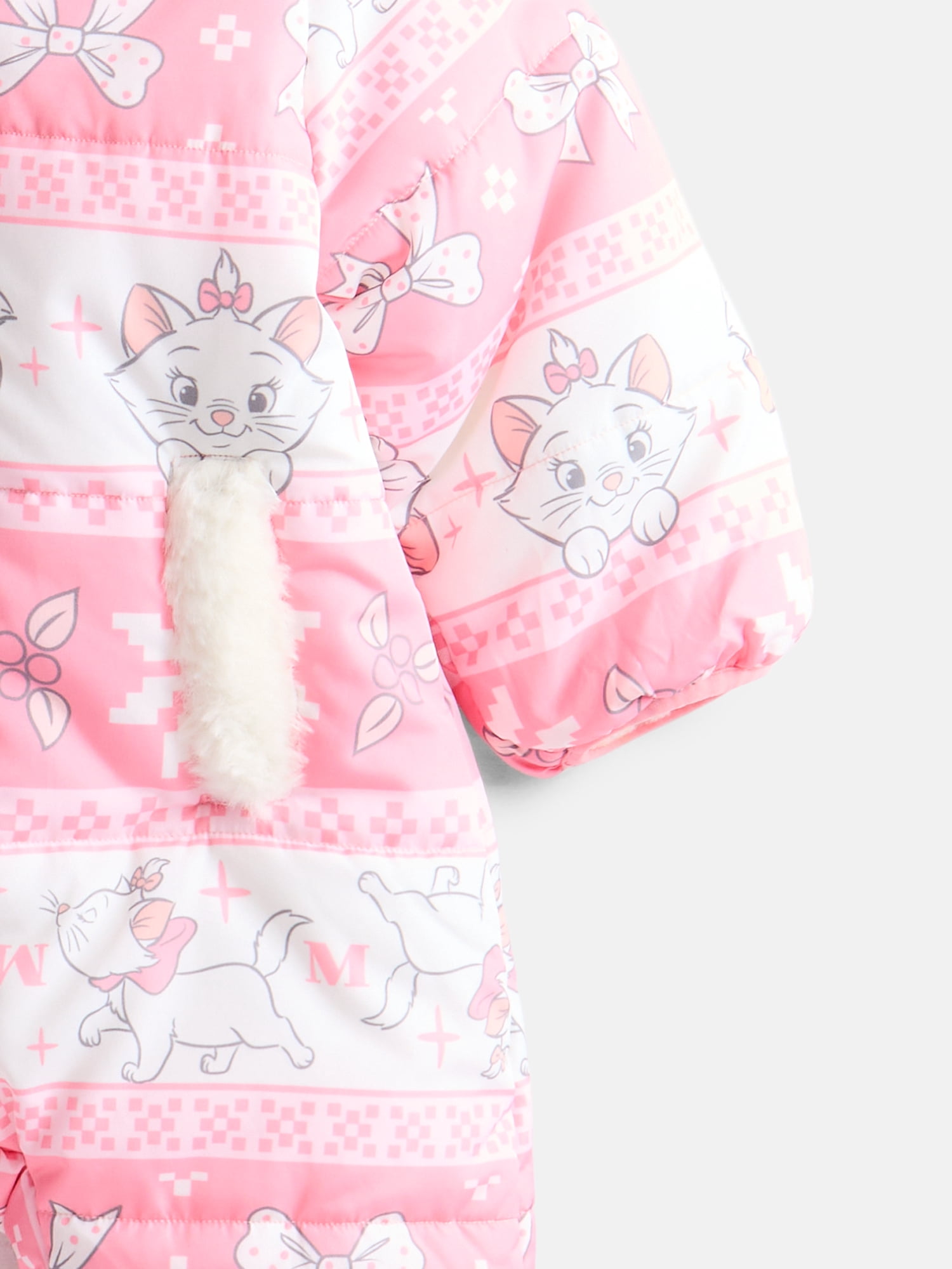 The Aristocats Baby Girls Hooded Fleece Lined Bodysuit, Sizes 0/3M-6/9M