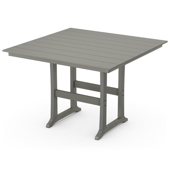 POLYWOOD Farmhouse Trestle 59" Bar Table in Slate Grey