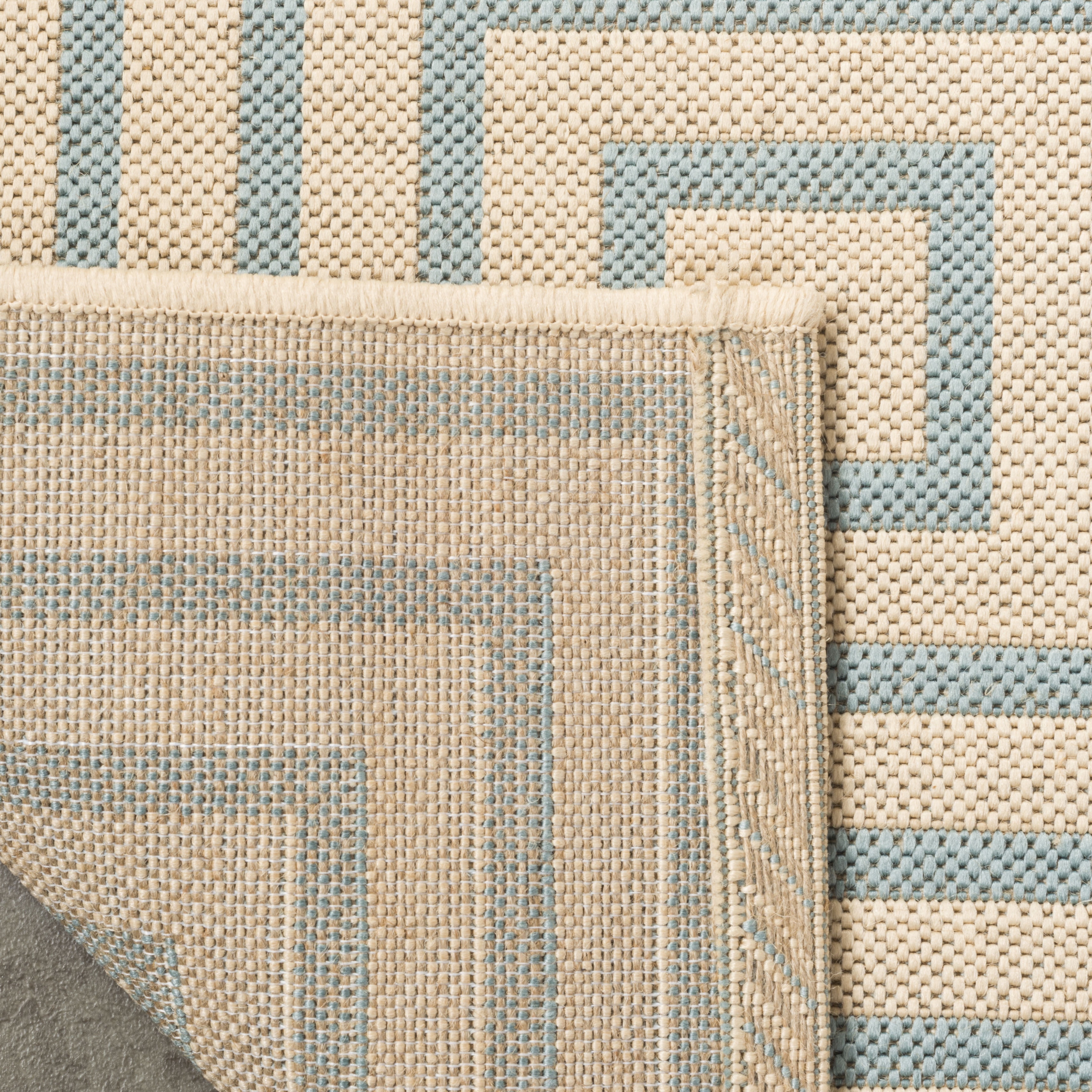 Safavieh Linden Amelia Geometric Indoor/Outdoor Area Rug, Cream/Aqua, 9' x 12'