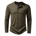 thumbnail image 3 of Drindf Men's Long Sleeve Henley Shirts Classic Casual Quarter Button Golf Shirt Lightweight Basic Tees Solid Color Cotton Tshirt Tops Fashion Pullover Shirts, 3 of 9