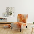 thumbnail image 2 of Designart "Dancing Tangerines II" Yellow Abstract Landscape Upholstered Accent Chair - Modern Arm Chair For Bedroom, 2 of 7