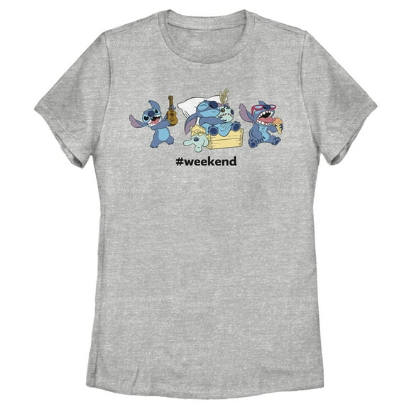 Women's Lilo & Stitch Weekend Party Time  Graphic Tee Athletic Heather 2X Large