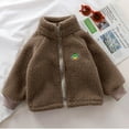 thumbnail image 2 of FAOWME Toddler Kids Baby Girls Boys Solid Color Coat Jacket Outerwear Zipper Warm Winter Outwear Brown 7-8 Years, 2 of 3