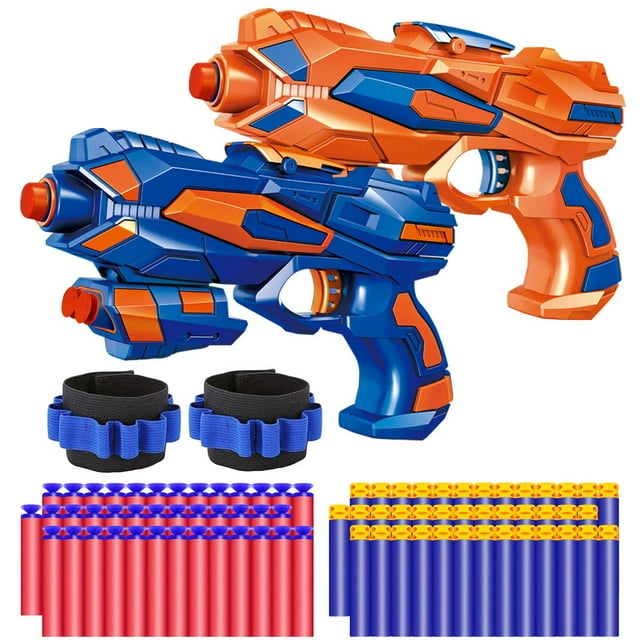 Pack de 2 pistolas Blaster Guns POKONBOY con 60 dardos de espuma blanda de recarga para más de 6
