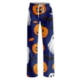 thumbnail image 4 of Soft Pajamas for Women Halloween Pumpkin Print Loose Drawstring Pj Pants Sleepwear, 4 of 5