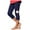 Navy, variant on Girls Baseball Print Casual Sporty Yoga Capri Pants Athletic Streetwear Comfort Stretch 7/8 Length