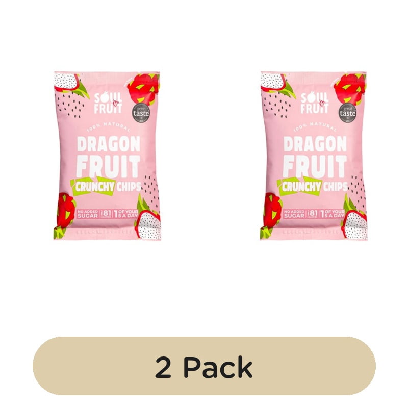 Soul Fruit Freeze Dried Dragon Fruit Crisps 20g, British Import (Pack of 2)