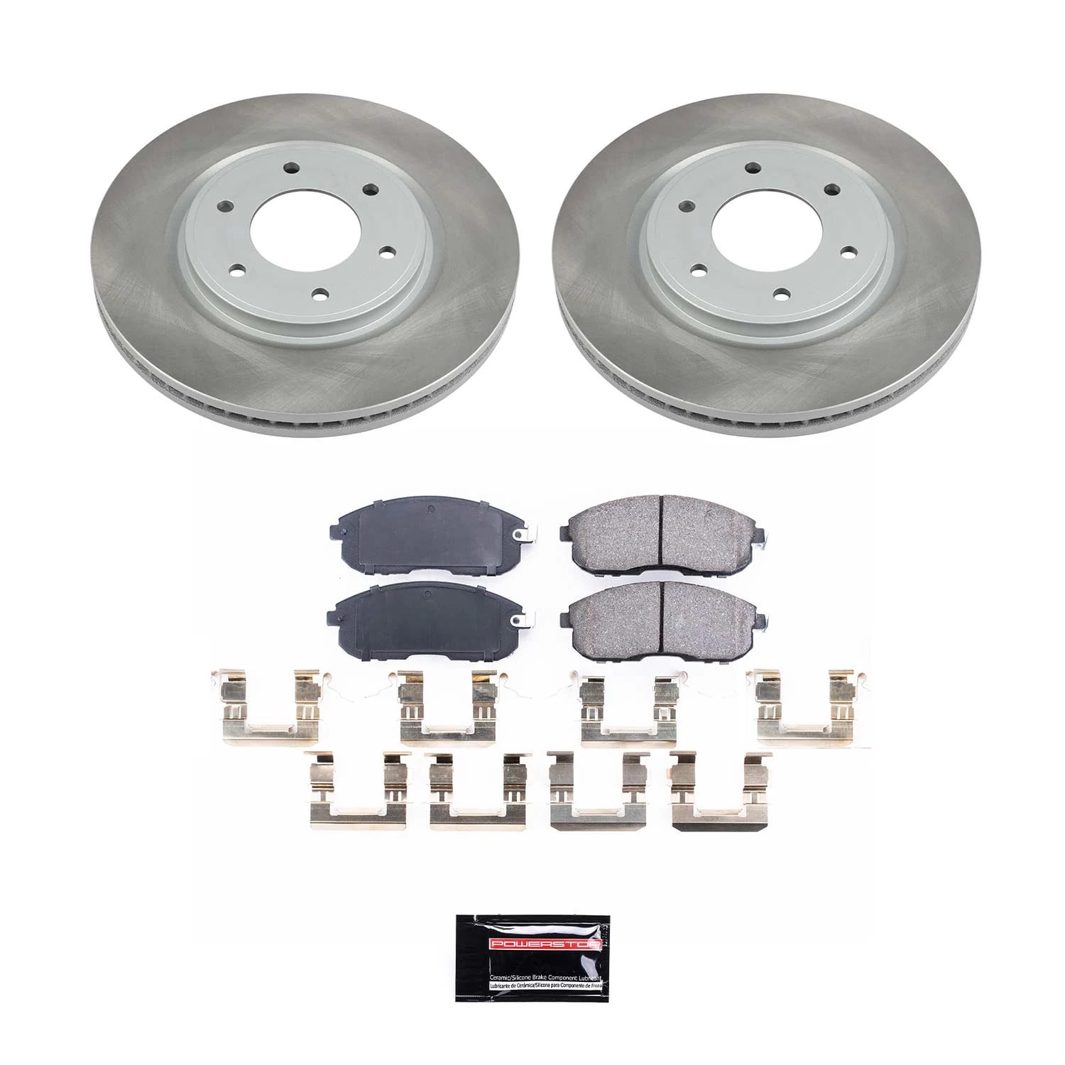 PowerStop Front Semi-Coated Rotor and Low-Dust Ceramic Brake Pad Kit SC241