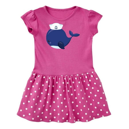 

Inktastic Navy Blue Whale With Sailor Hat Sailor Whale Gift Baby Girl Dress