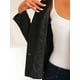 thumbnail image 5 of Blazers de cuello con muescas para mujer de manga larga con dos botones para traje de trabajo de oficina Negro L, 5 of 6