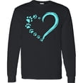 thumbnail image 3 of Inktastic Paw Print Heart Long Sleeve T-Shirt, 3 of 5