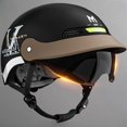 thumbnail image 3 of Casco de motocicleta 3/4, lente negra, para hombre, para montar en patinete eléctrico, protector solar, transpirable, antideslumbrante, para Suzuki, 3 of 5