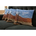 thumbnail image 5 of Ambesonne African Throw Pillow Cover 4 Pack, Lonely Tree in Desert, 16", Brown Blue, 5 of 5
