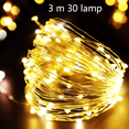 thumbnail image 2 of Paquete de 3 cuerdas de luces de hadas con pilas con control remoto, 10 pies 30 LED, para jardines, 2 of 5