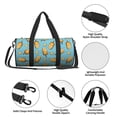 thumbnail image 6 of Xecao Lemon Ice Cream print Round Travel Duffel Bag is a foldable gym bag with an inner pocket, perfect for travel sports, 6 of 8
