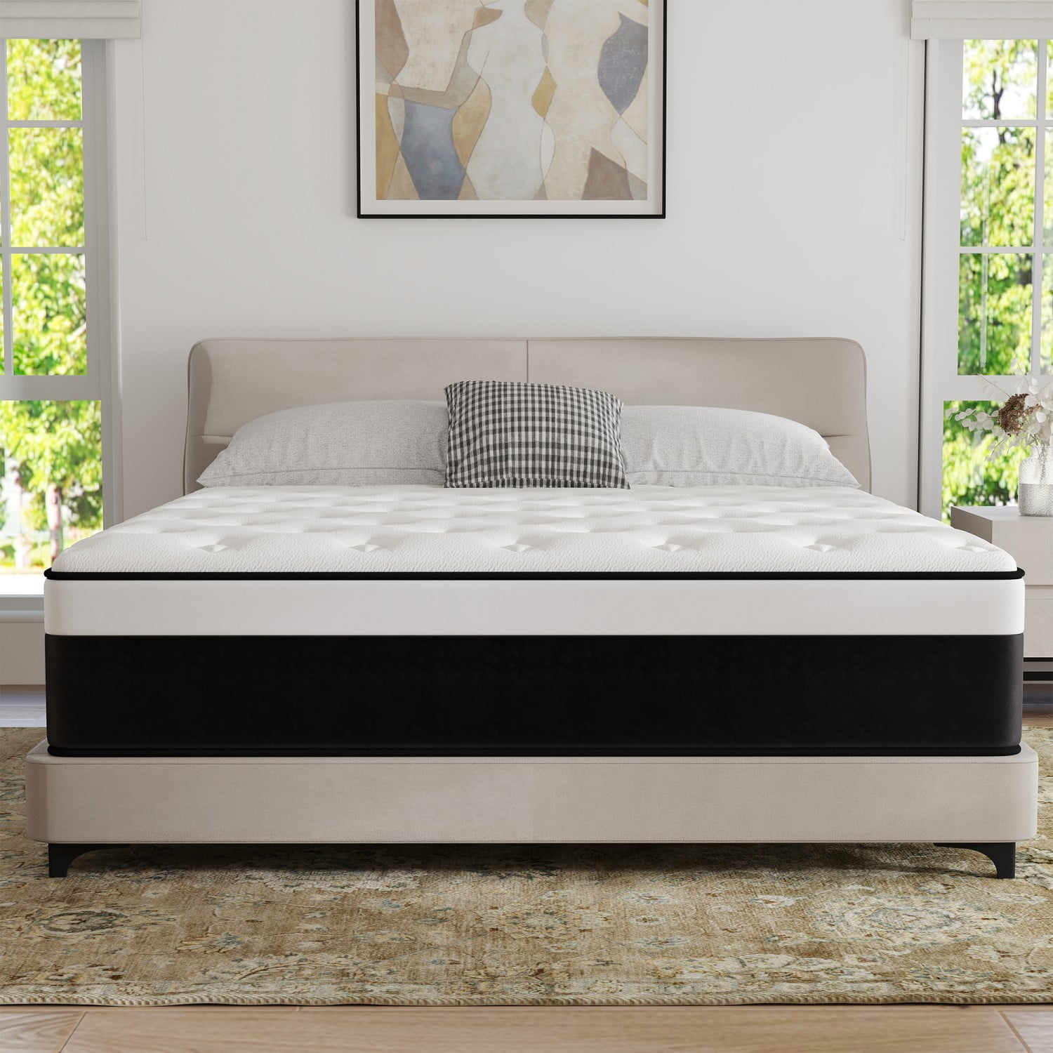 AMENDPATURE 12" Full Size Hybrid Mattress,Gel Infused Memory Foam and Pocket Spring in a Box,Medium，Adult
