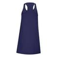 thumbnail image 4 of Fartey Summer Tank Mini Dress for Women Trendy Summer Square Neck Sleevelesss Athletic Dresses Loose Casual Racerback Sundress Solid Color Beach Short Dresses Navy XXL, 4 of 8