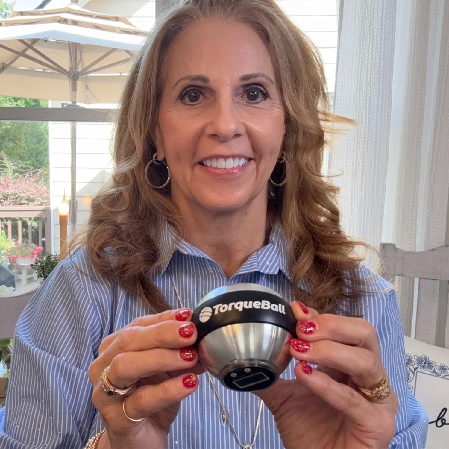 TorqueBall Hand Exerciser with Counter - Auto-Start Gyroscopic Wrist Trainer for Seniors and Hand Strength