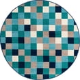 thumbnail image 2 of Rugs.com Azalea Collection Rug – 3 Ft Round Teal Medium Rug Perfect For Kitchens, Dining Rooms, 2 of 6