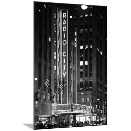 Bathroom Radio Wall Mounted Radio City Music Hall - Manhattan - New York City - United States Wood Mounted Print Wall Art By Philippe Hugonnard ()