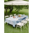 thumbnail image 4 of Outdoor Tablecloth with Umbrella Hole for Patio/Picnic/Party/Camping, Summer Weeping Corals Waterproof Table Cloth Rectangle Table Cover Washable, Coastal Beach Starfish Conch Lake Blue (60"x 84"), 4 of 9