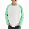 thumbnail image 3 of Boys Girls Raglan Long Sleeve T Shirts Casual Loose Crewneck Color Block Tee Tops Kids Cute Fall Blouses 2-15 Years, 3 of 6