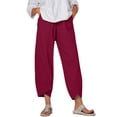 thumbnail image 2 of Pantalones casuales sueltos y sencillos de color sólido de talla grande para mujer Estilo de ajuste holgado, 2 of 6