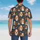 thumbnail image 4 of Fotbe Cute Puppy Camisa Hawaiana para Hombre Unisex – Camisa Casual de Verano con Botones de Manga Corta de Algodón y Lino,Large, 4 of 7